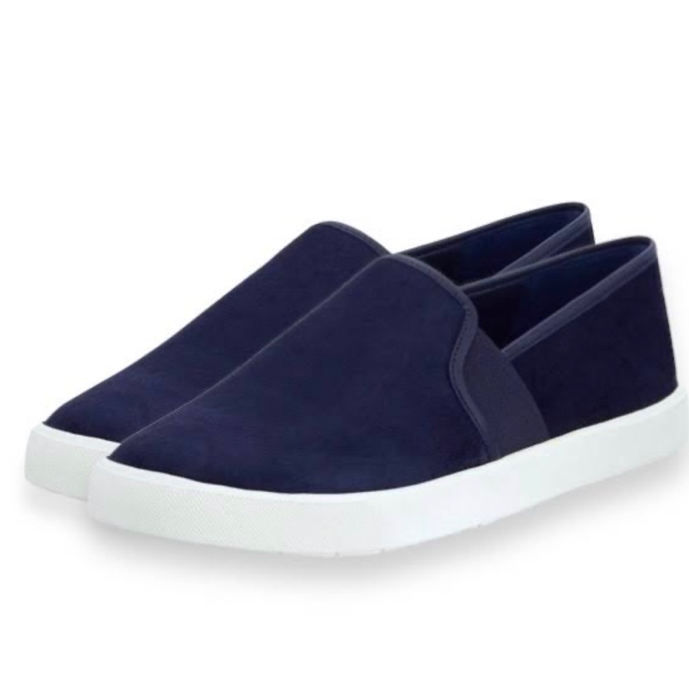Vince Preston Navy Suede Slip-On Sneaker